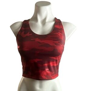 Athleta Elation Red Camouflage Ultimate Print Sports Bra Top